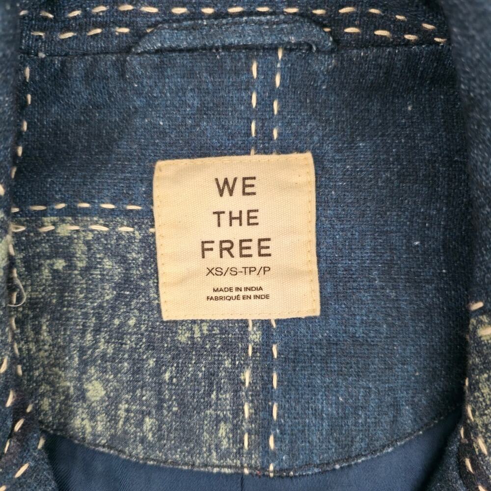 Free People We The Free Open Studio Duster Indigo Patchwork Denim Coat XS/S NWT - Picture 12 of 13